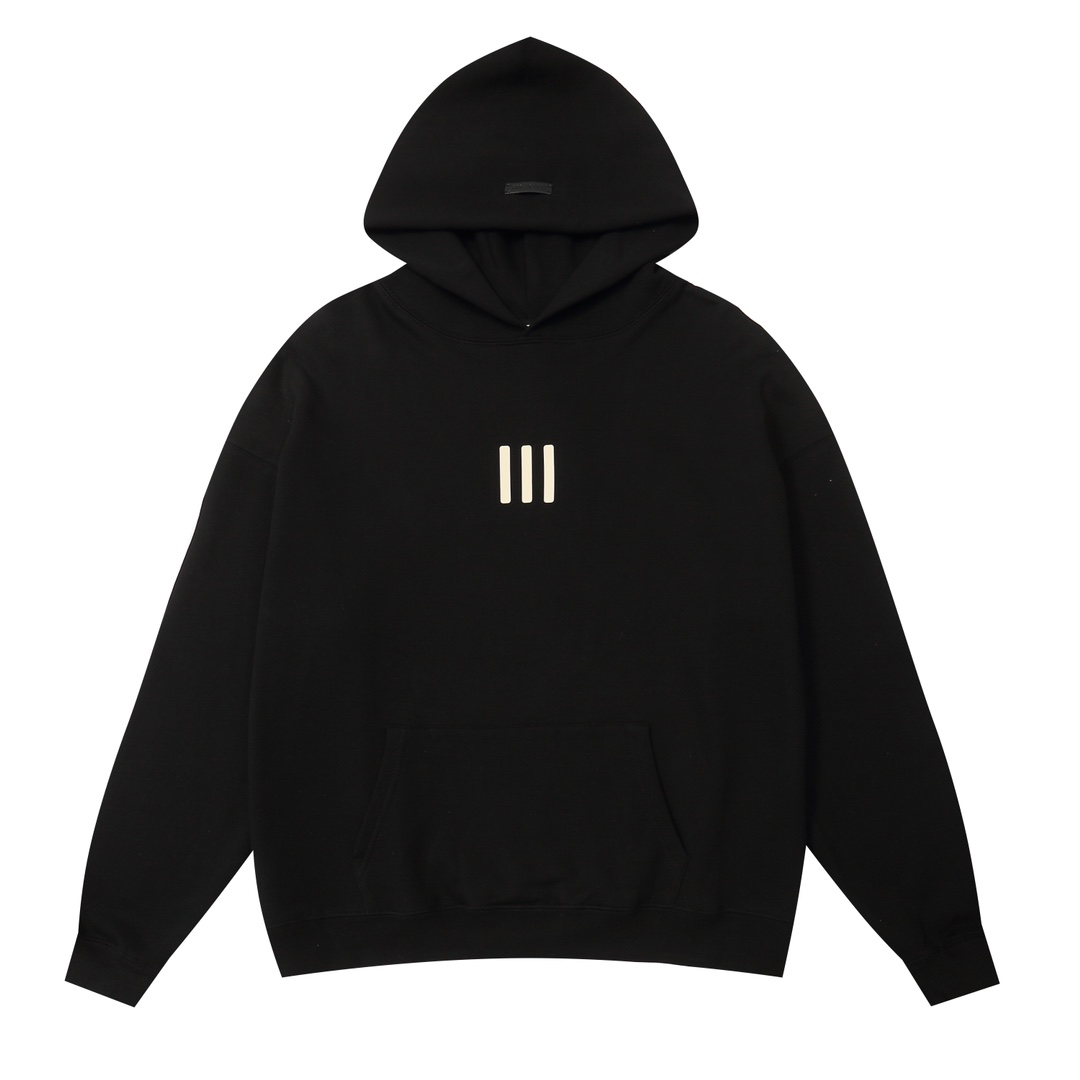 New Hooded Hoodie with Three Coats of Sand Dunes – NCP LM831# – Black/White, Sizes S-XL - 图片 4
