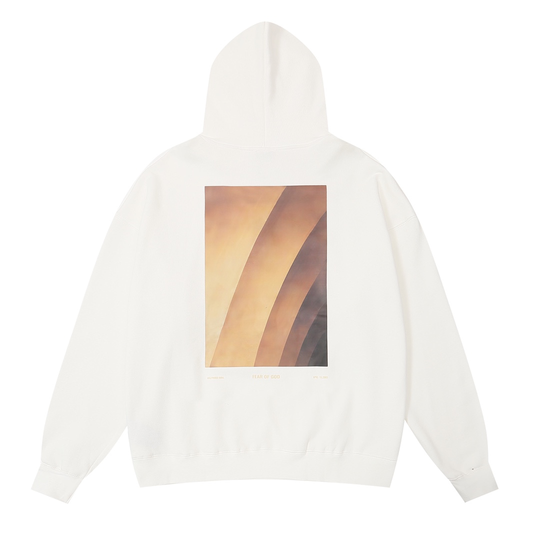 New Hooded Hoodie with Three Coats of Sand Dunes – NCP LM831# – Black/White, Sizes S-XL - 图片 3