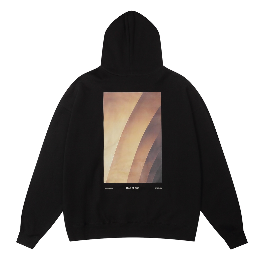 New Hooded Hoodie with Three Coats of Sand Dunes – NCP LM831# – Black/White, Sizes S-XL - 图片 5