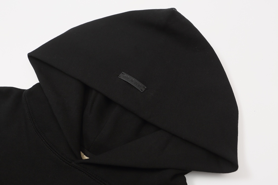 New Hooded Hoodie with Three Coats of Sand Dunes – NCP LM831# – Black/White, Sizes S-XL - 图片 7