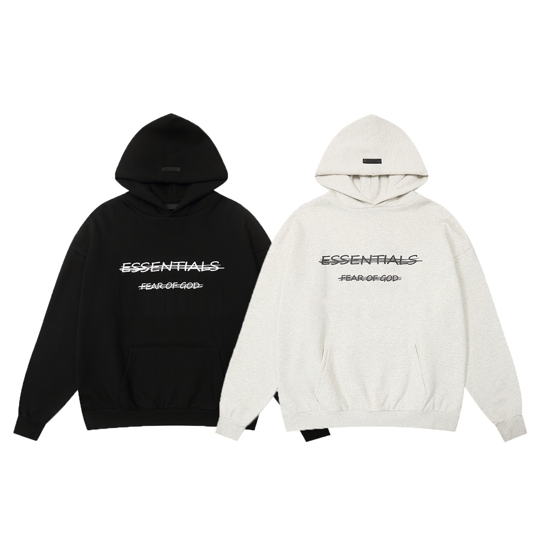 Fear of God Hoodie New Deliveries: NCP LM841# Black/Light Gray, Sizes S-XL.
