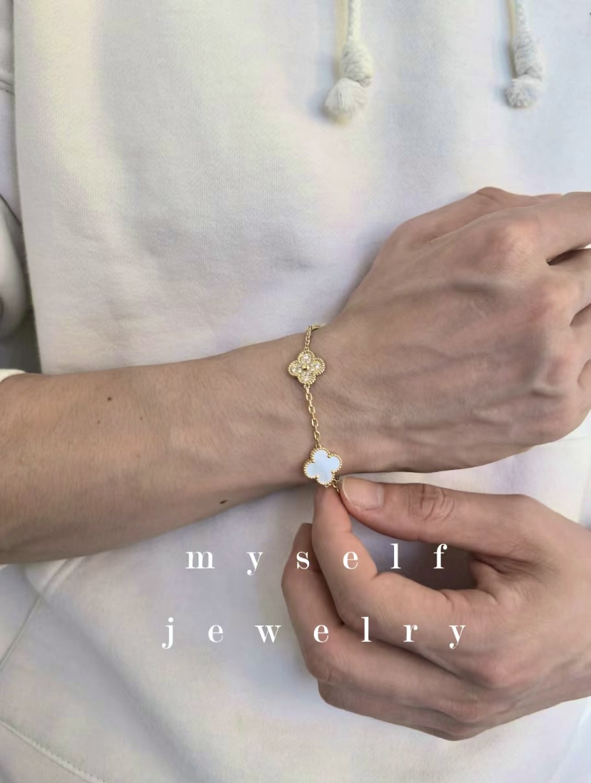 Van Cleef & Arpels 高版本vca白贝玫瑰金色系列
