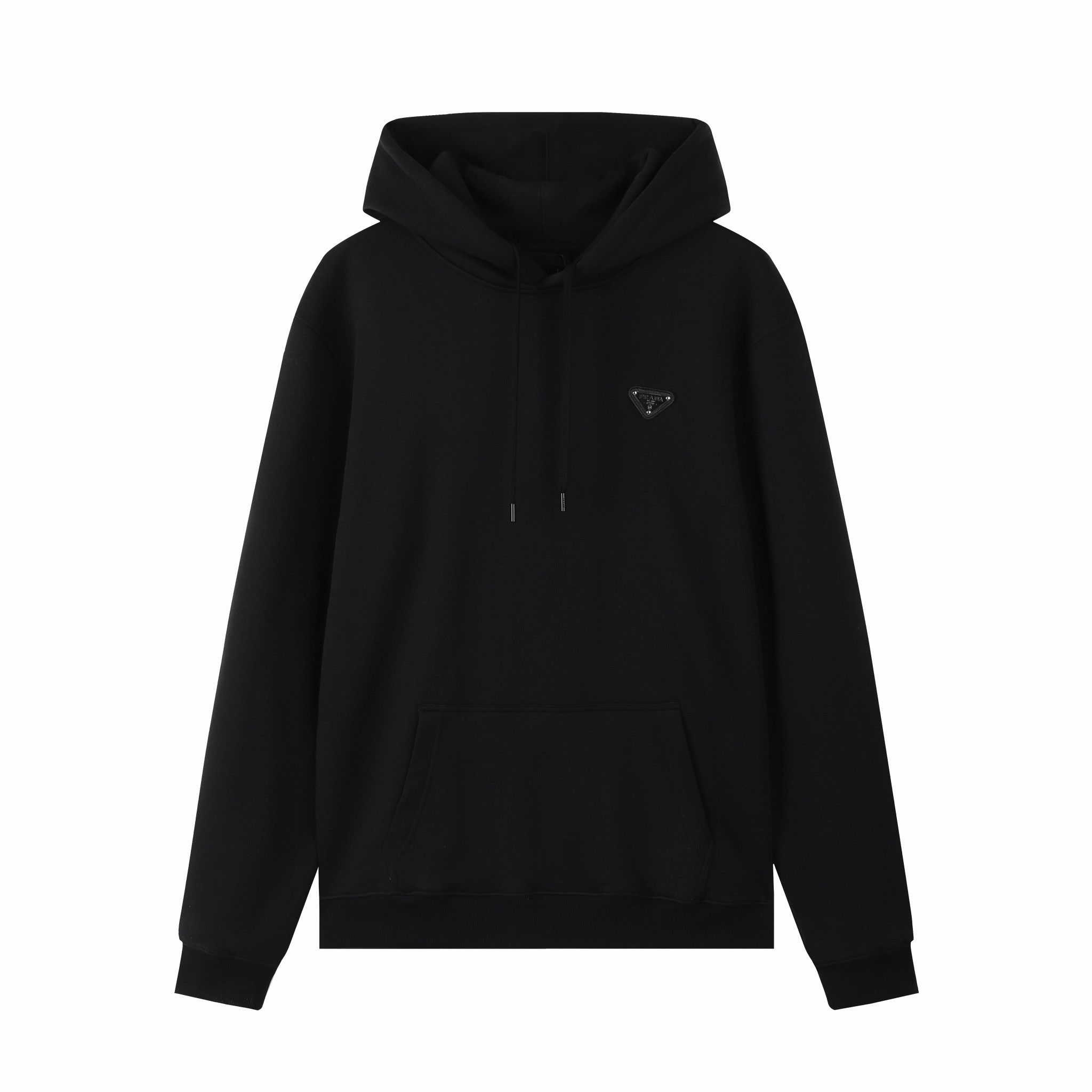PRAD*2024AW nueva sudadera con capucha de otoño e invierno. Logotipo de metal triangular dorado en el pecho, cordón de …