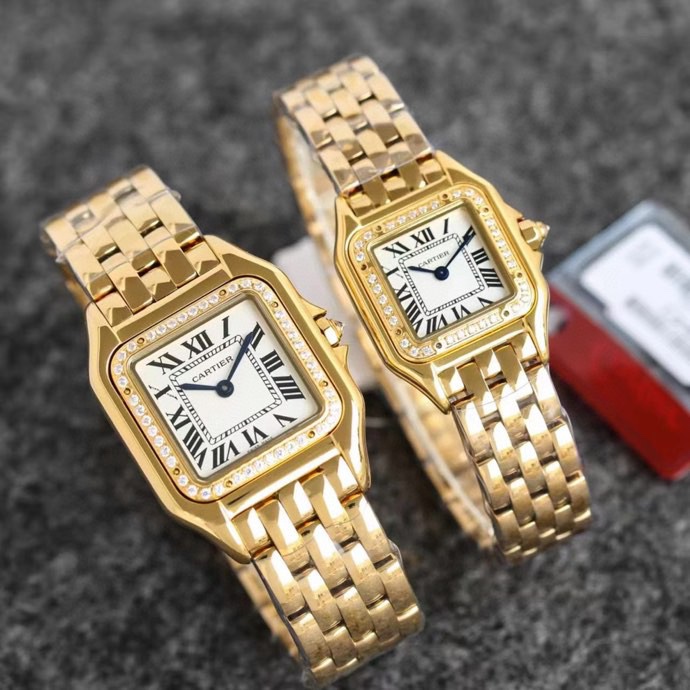 까르띠에 시계 27×37mm 22×30mm 론다 쿼츠 무브먼트 다이아 사파이어 글라스 블루 스틸밴드 레플리카 42796