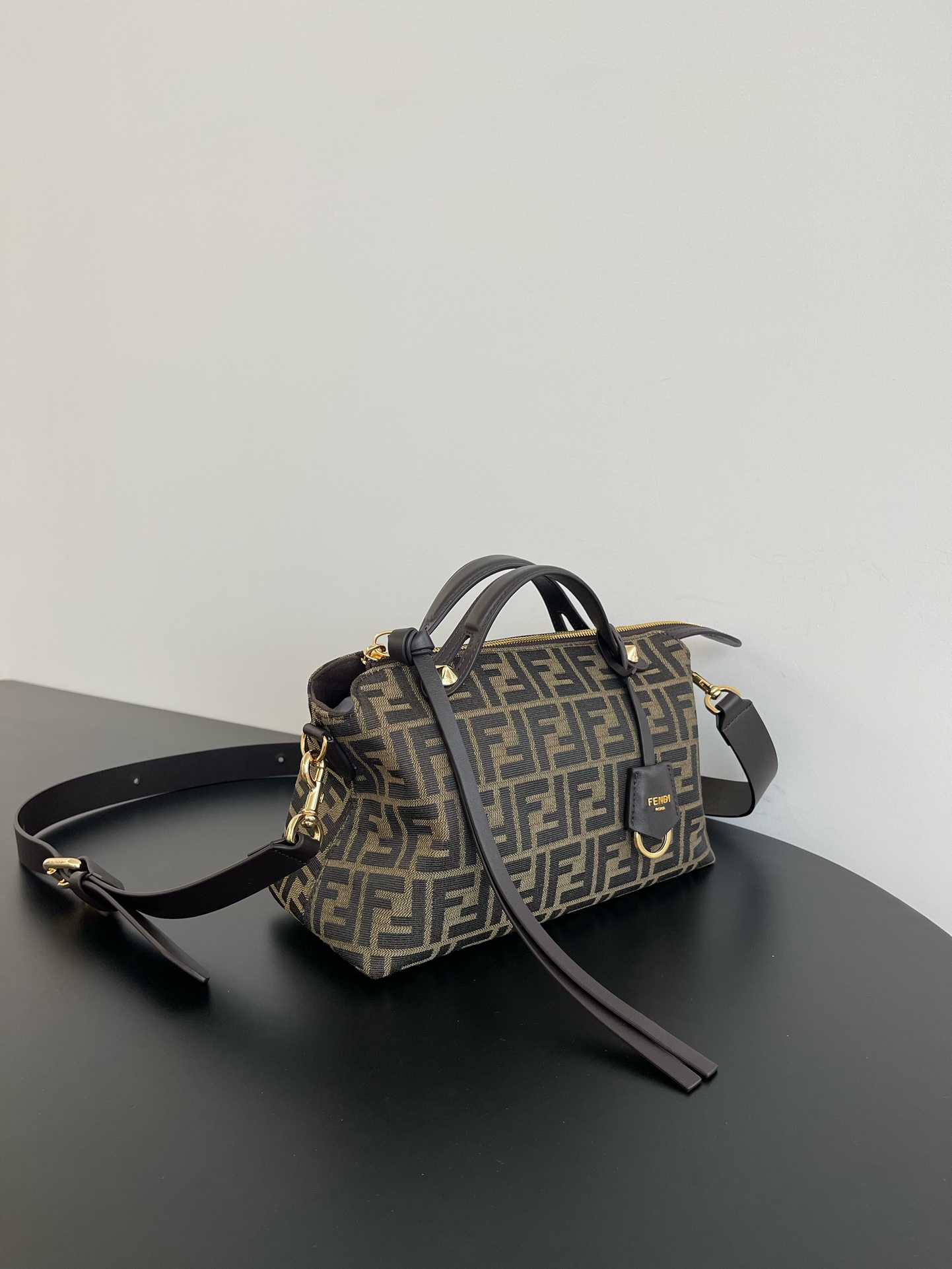 Fendi By The Way Mini Boston Bag with FF Motif and Adjustable Shoulder Strap 2 i1725777497 9096 0