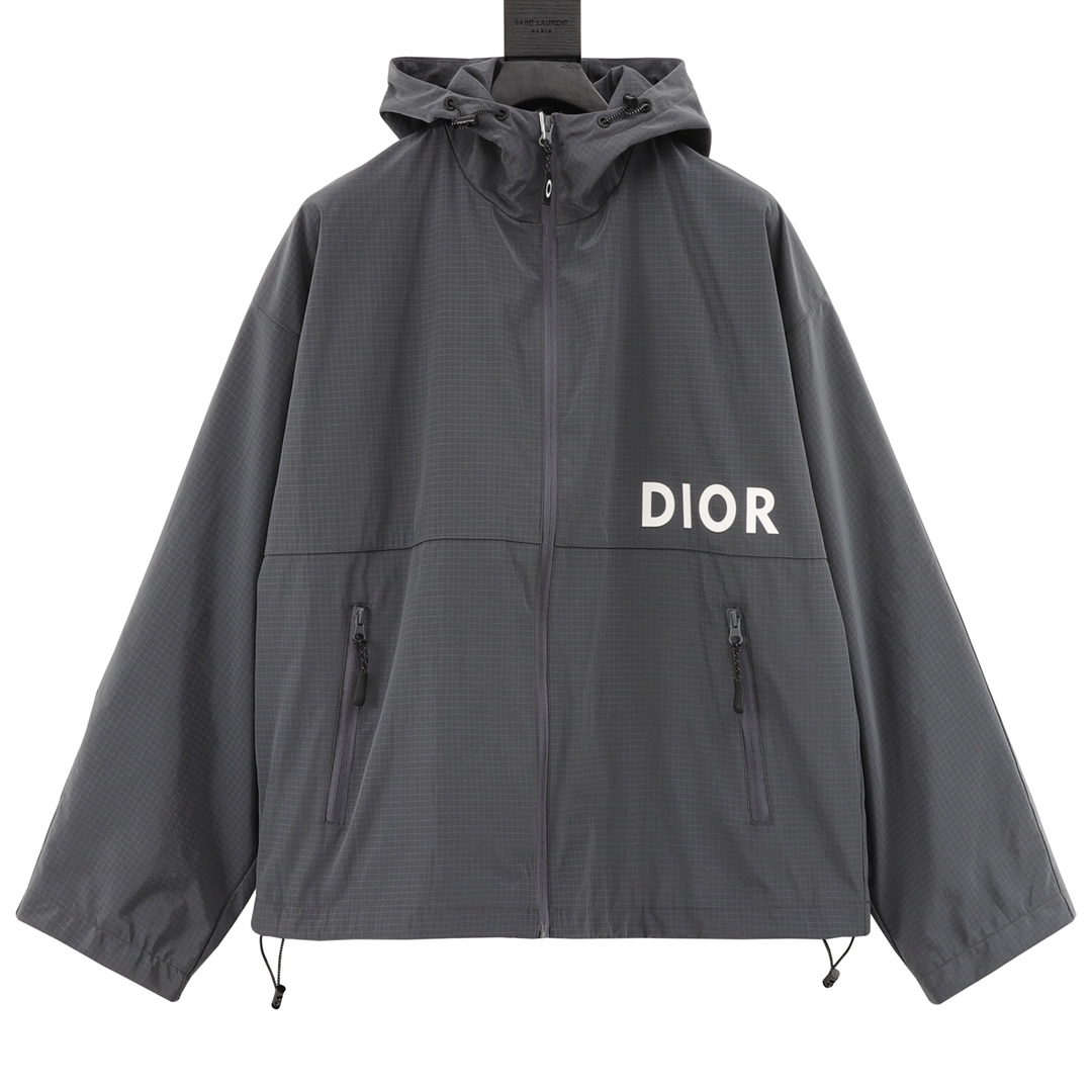 DIOR/迪奥 字母印花连帽风衣外套