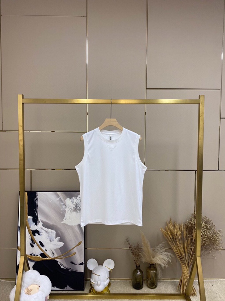 Replica van de hoogste kwaliteit
 Prada Kleding T-Shirt Tank Tops&Camis Zwart Wit Lente/Zomercollectie