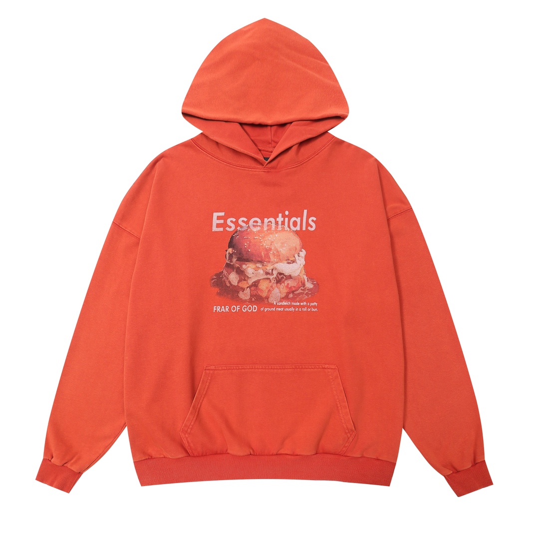 McDonald’s American Water-Wash Hoodie in Red and Black, Fashionable and Lightweight. - 图片 4