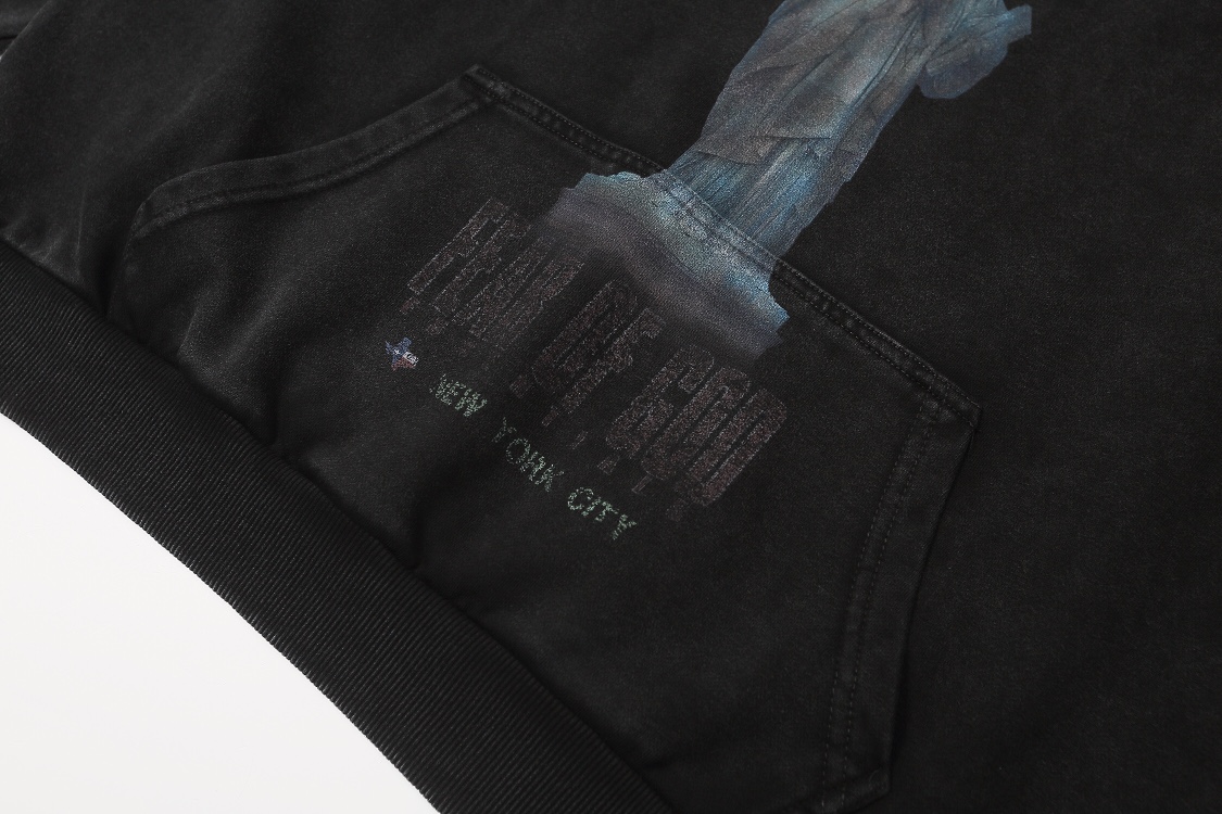 Fear of God Statue of Liberty Fog High Street Fashion Essentials in Water Washing Black - 图片 3