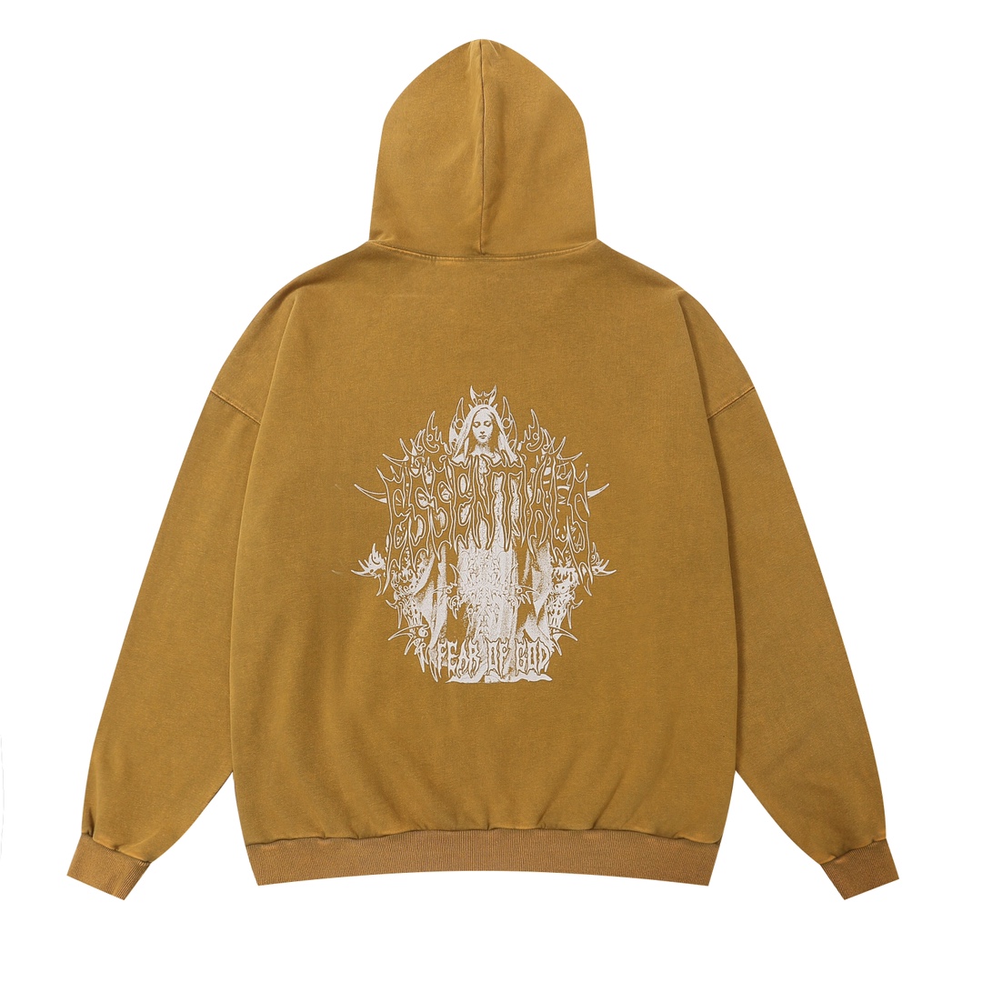 Fear of God Hoodie: Notre Dame Sanctuary Collection, Water Wash Black/Green, Sizes S-XL - 图片 5