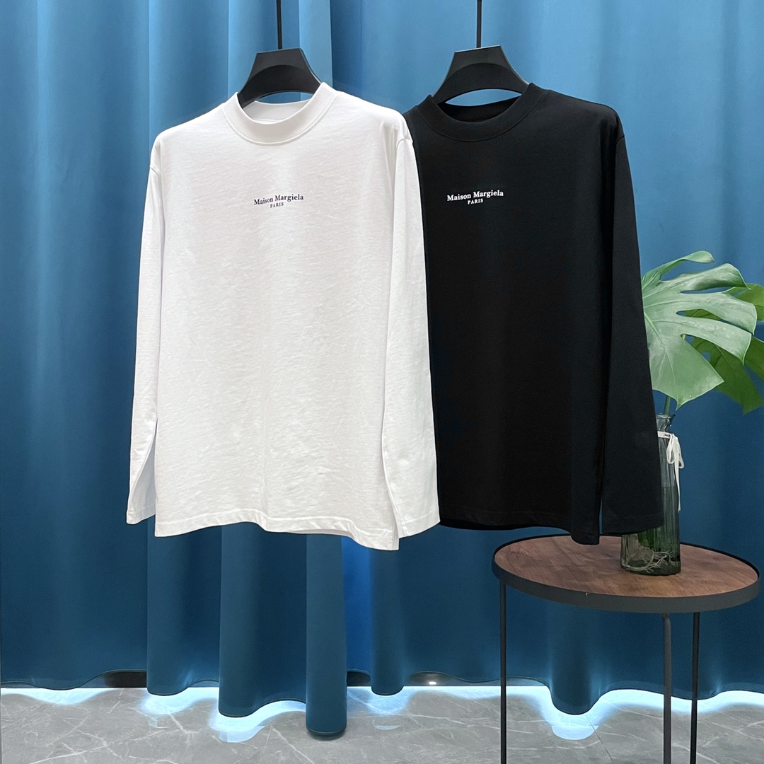 P110 Versión pesada de alta calidad Mansion Margiela➡️Ma Jila 24ss Camiseta de manga larga con logo en varios…
