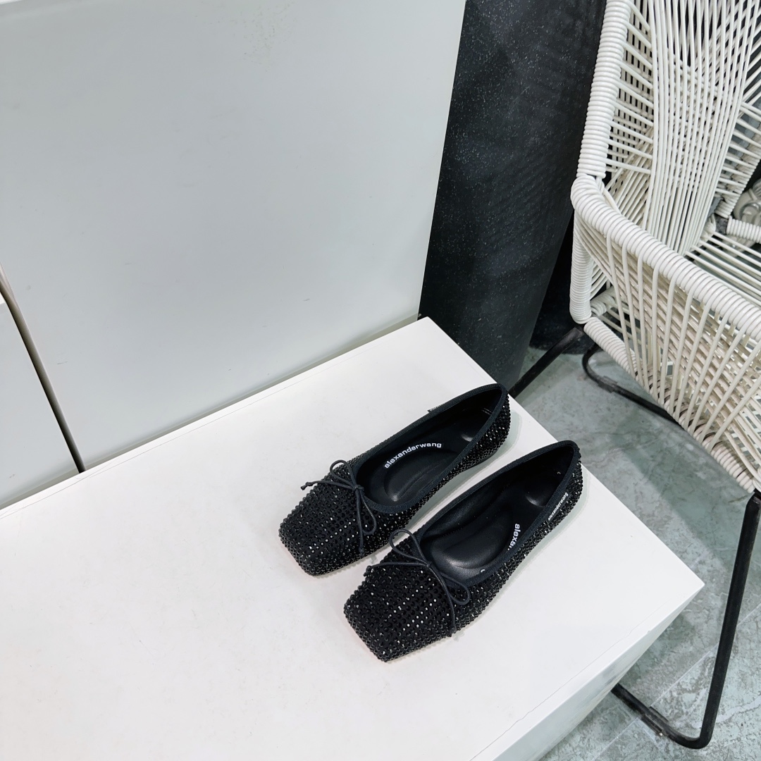 “High Quality Alexander Wang Ballet Shoes with Czech Diamond Sparkle” - 图片 3
