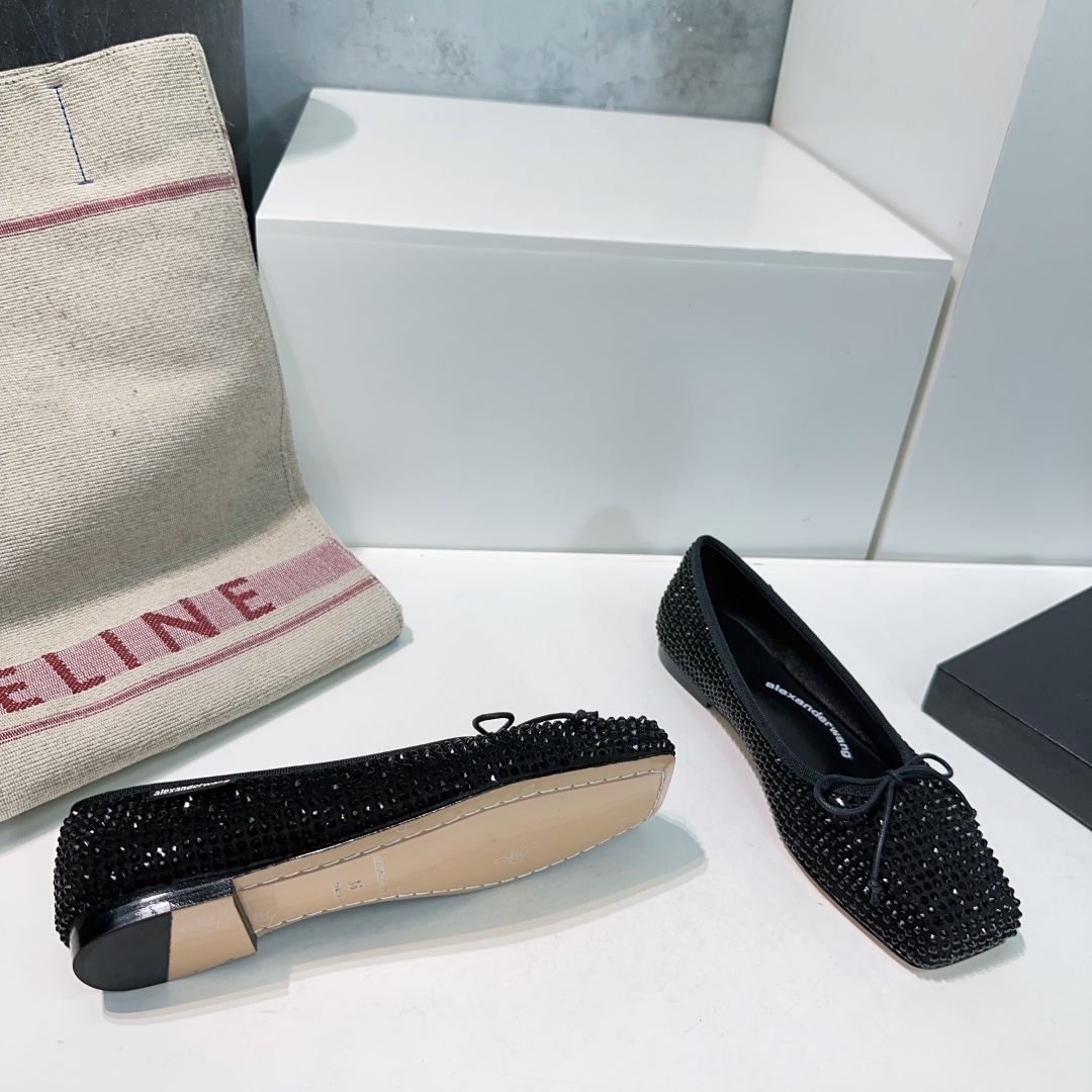 “High Quality Alexander Wang Ballet Shoes with Czech Diamond Sparkle” - 图片 9