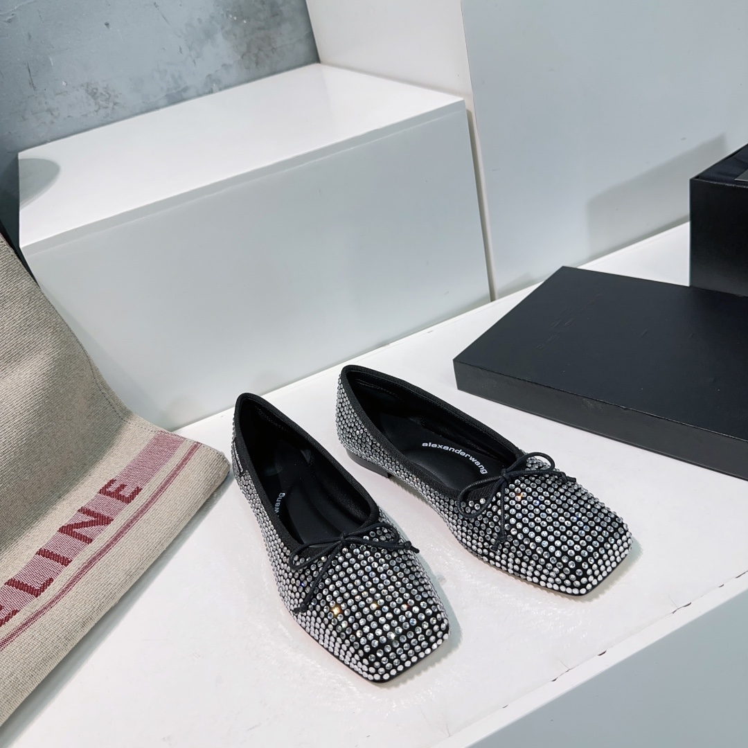 “High-Quality Alexander Wang Ballet Shoes with Czech Diamond Sparkle” - 图片 8