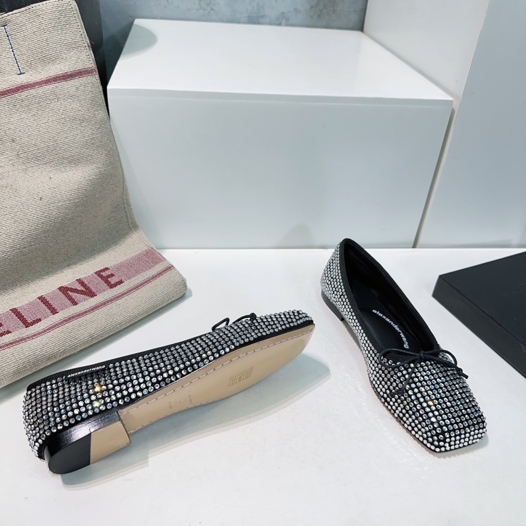 “High-Quality Alexander Wang Ballet Shoes with Czech Diamond Sparkle” - 图片 9