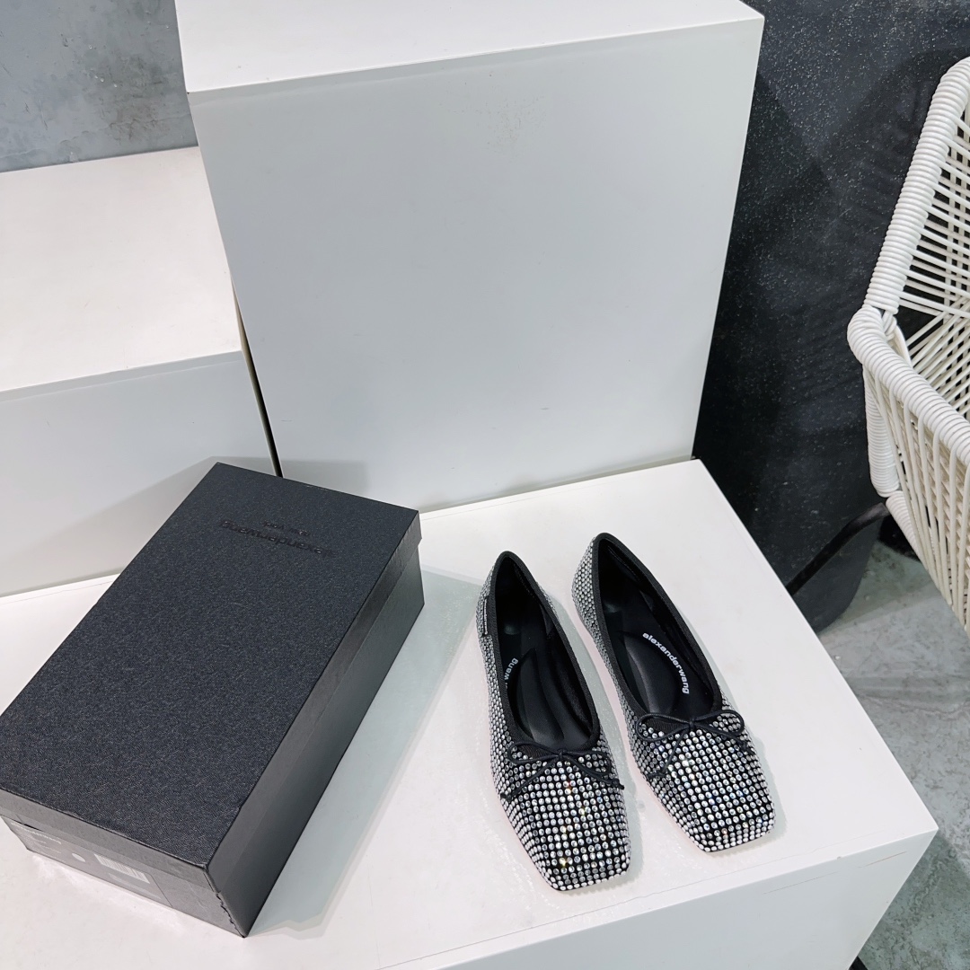 “High-Quality Alexander Wang Ballet Shoes with Czech Diamond Sparkle” - 图片 5