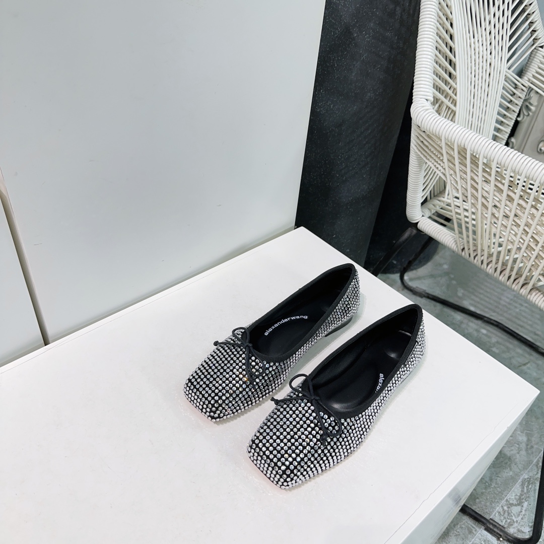 “High-Quality Alexander Wang Ballet Shoes with Czech Diamond Sparkle” - 图片 2