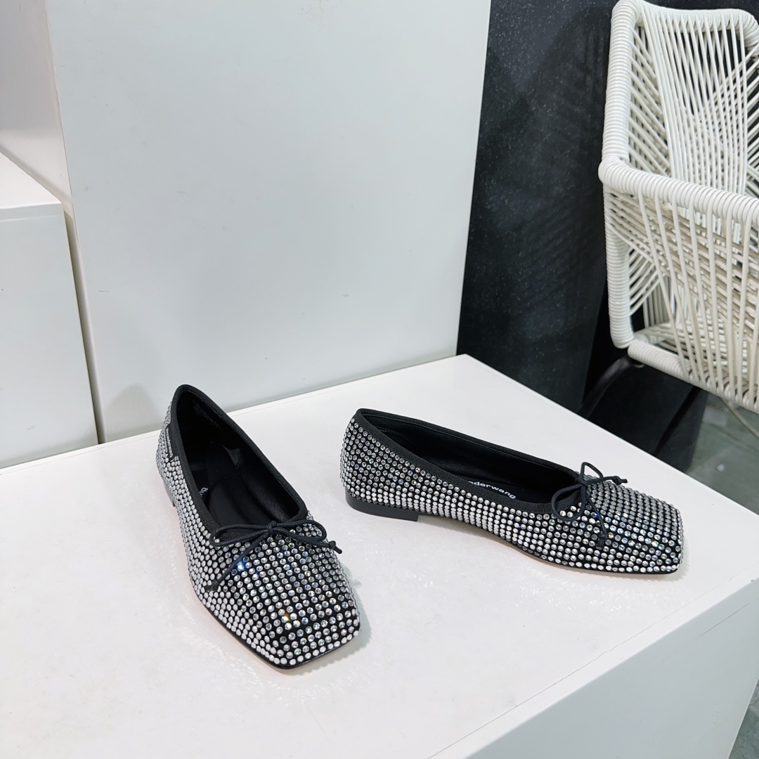 “High-Quality Alexander Wang Ballet Shoes with Czech Diamond Sparkle” - 图片 3
