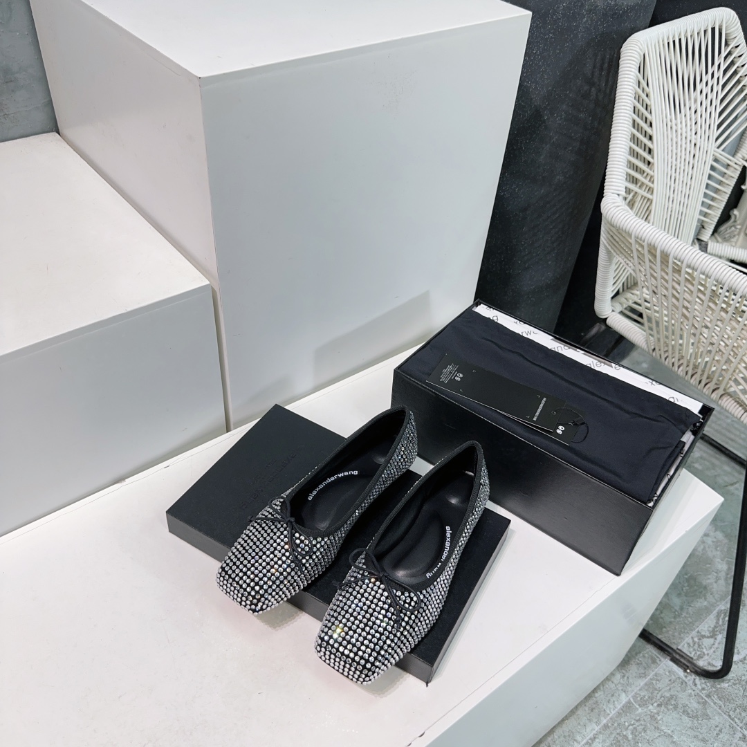 “High-Quality Alexander Wang Ballet Shoes with Czech Diamond Sparkle” - 图片 6