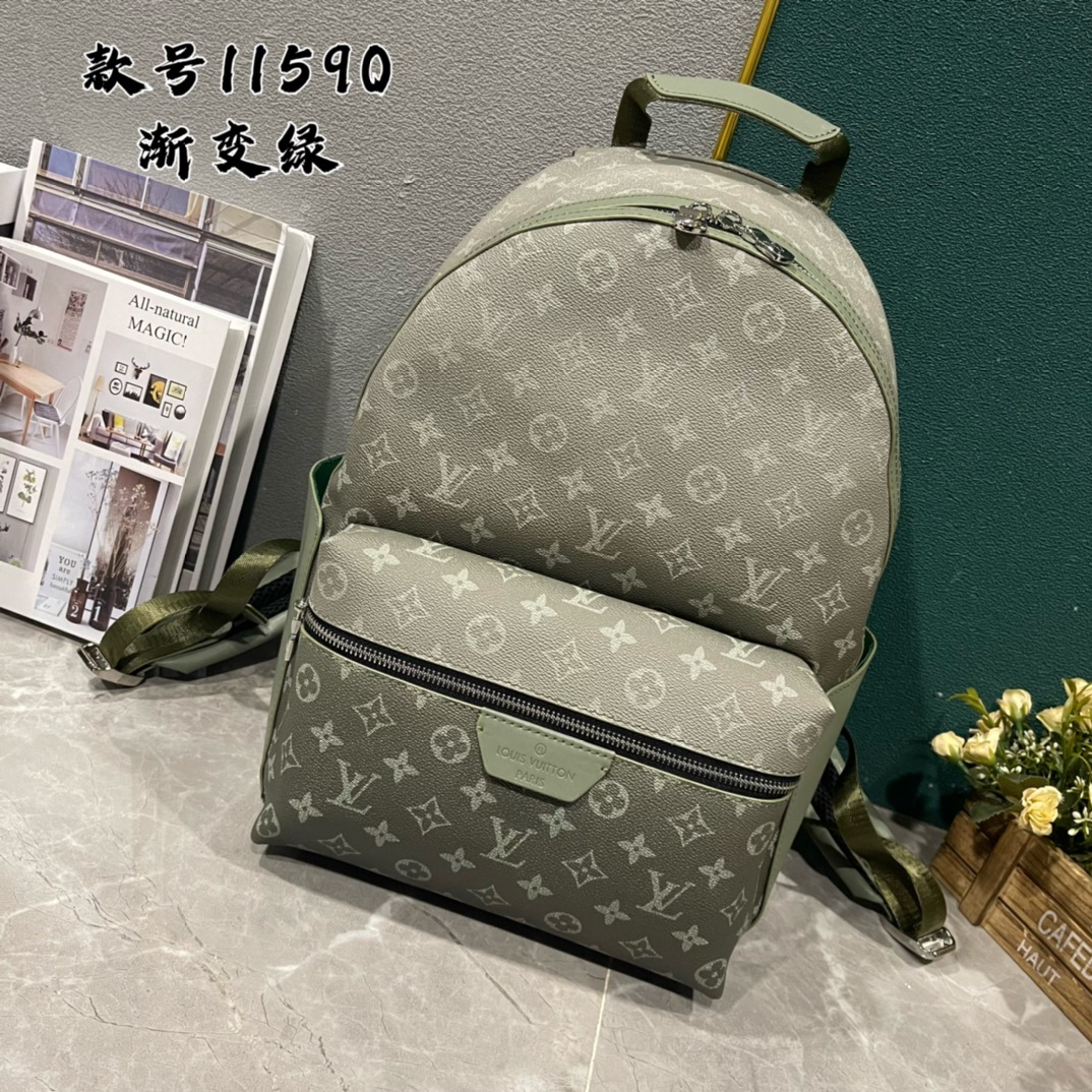 Louis Vuitton LV Discovery Bags Backpack Blue Green Monogram Eclipse Canvas M11590