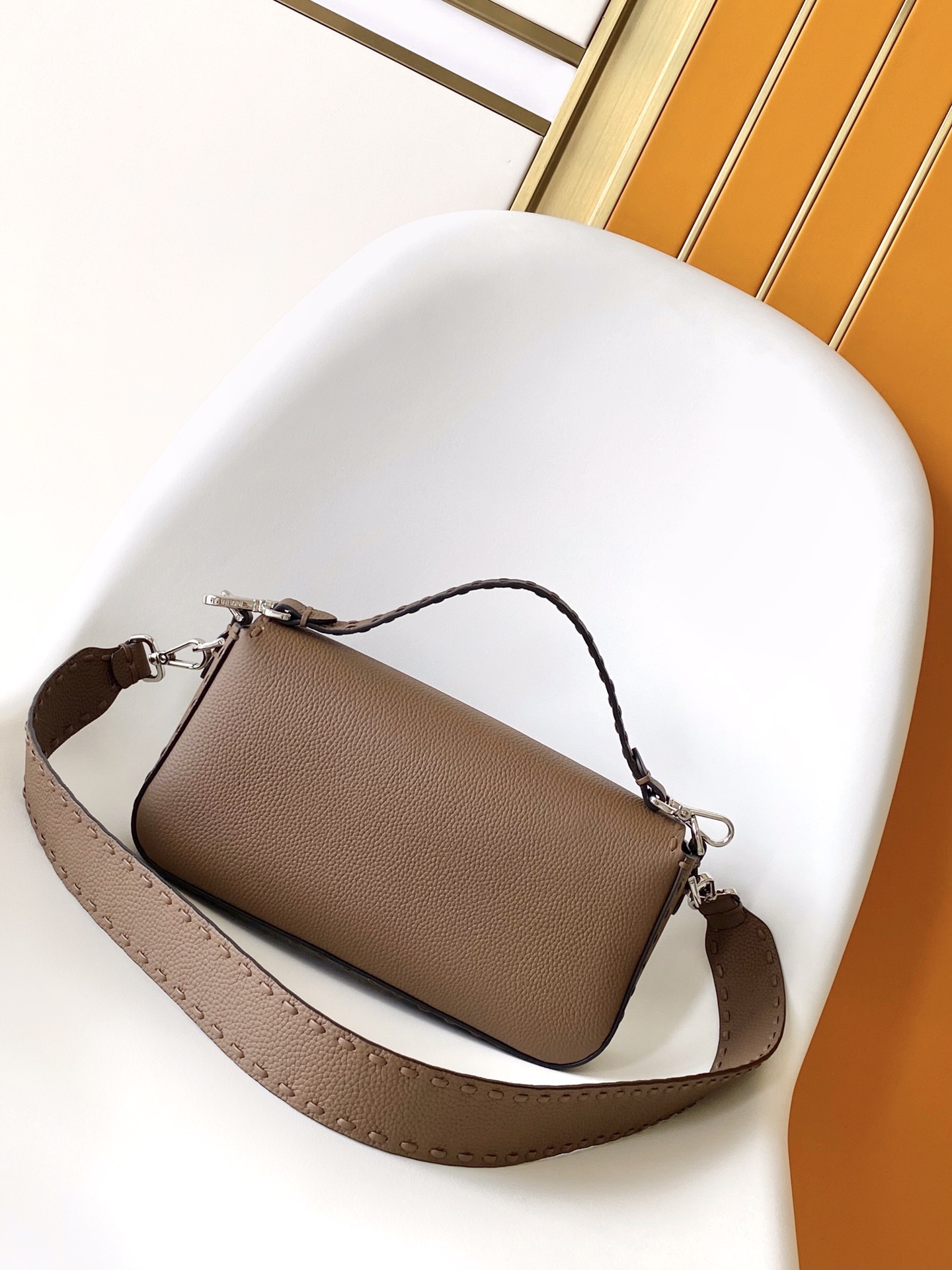 Fendi Baguette Medium: Classic Design in Textured Leather, New Fashion Sensation 2 i1725944954 9016 1