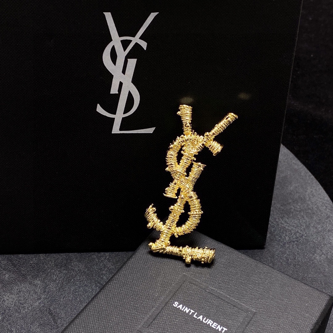 YSL St. Roland’s Synchronous Golden Brooch: Practical Women’s Ornament Trend. - 图片 6