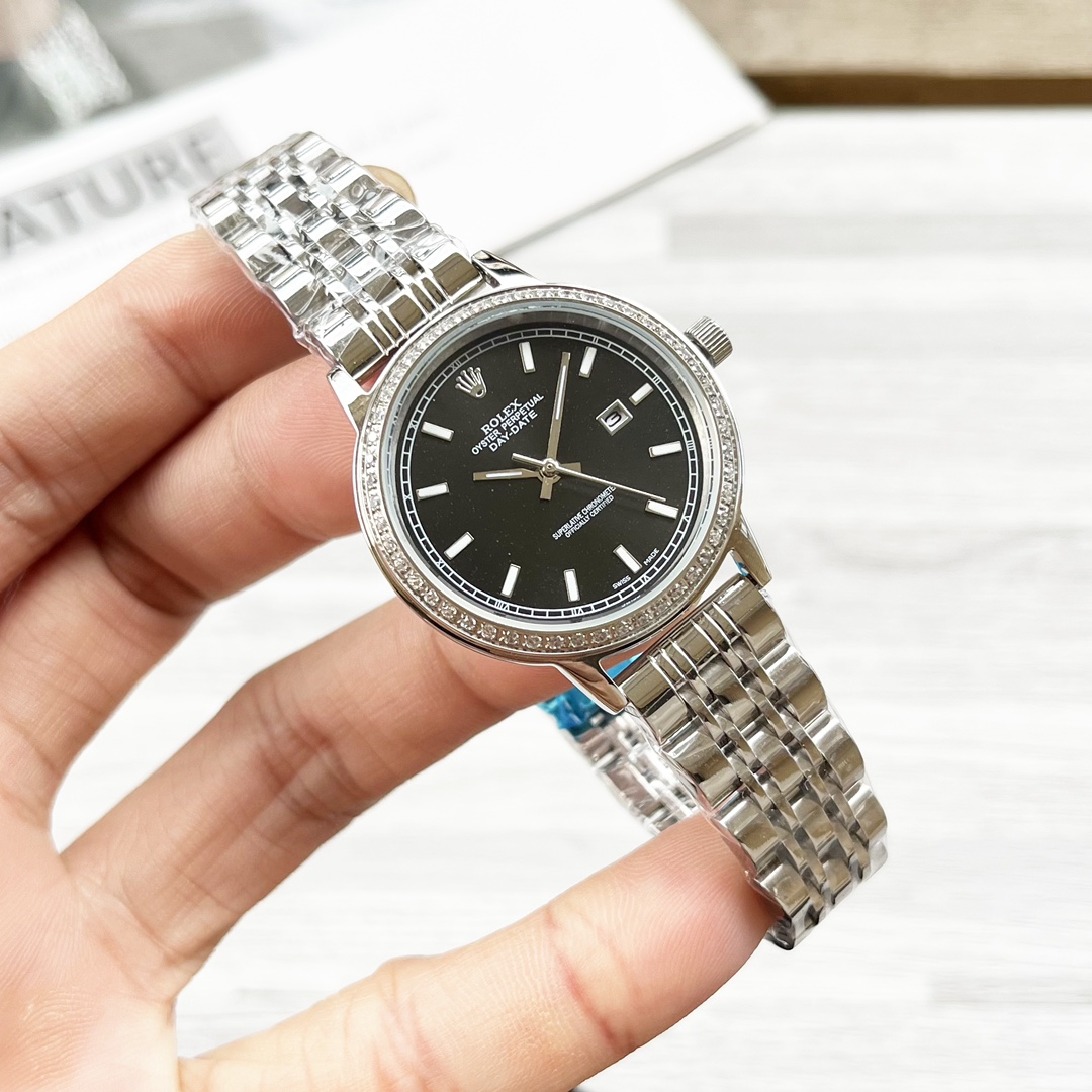 Rolex Couple’s Wristwatches: 987 Belt, Stone Cores, Crystal Steel Shell, 40mm Male, 30mm Female - 图片 3
