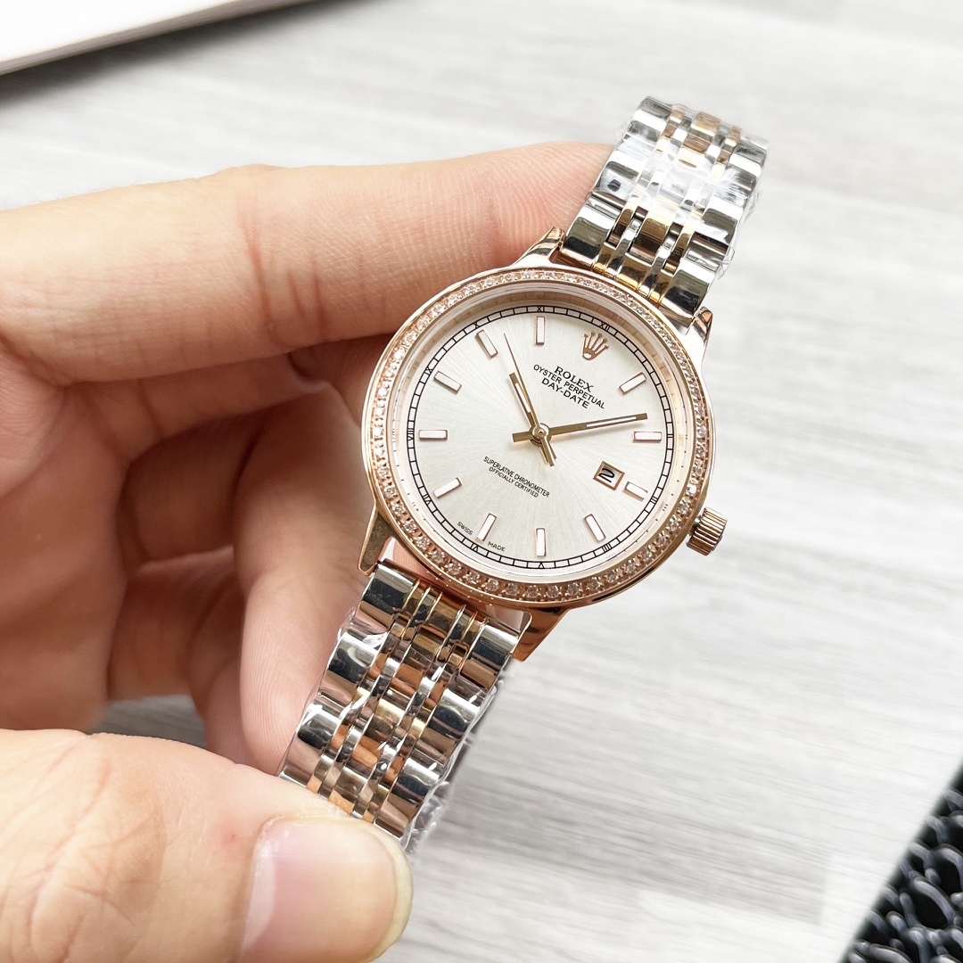 Rolex Couple’s Wristwatches: 987 Belt, Stone Cores, Crystal Steel Shell, 40mm Male, 30mm Female - 图片 5