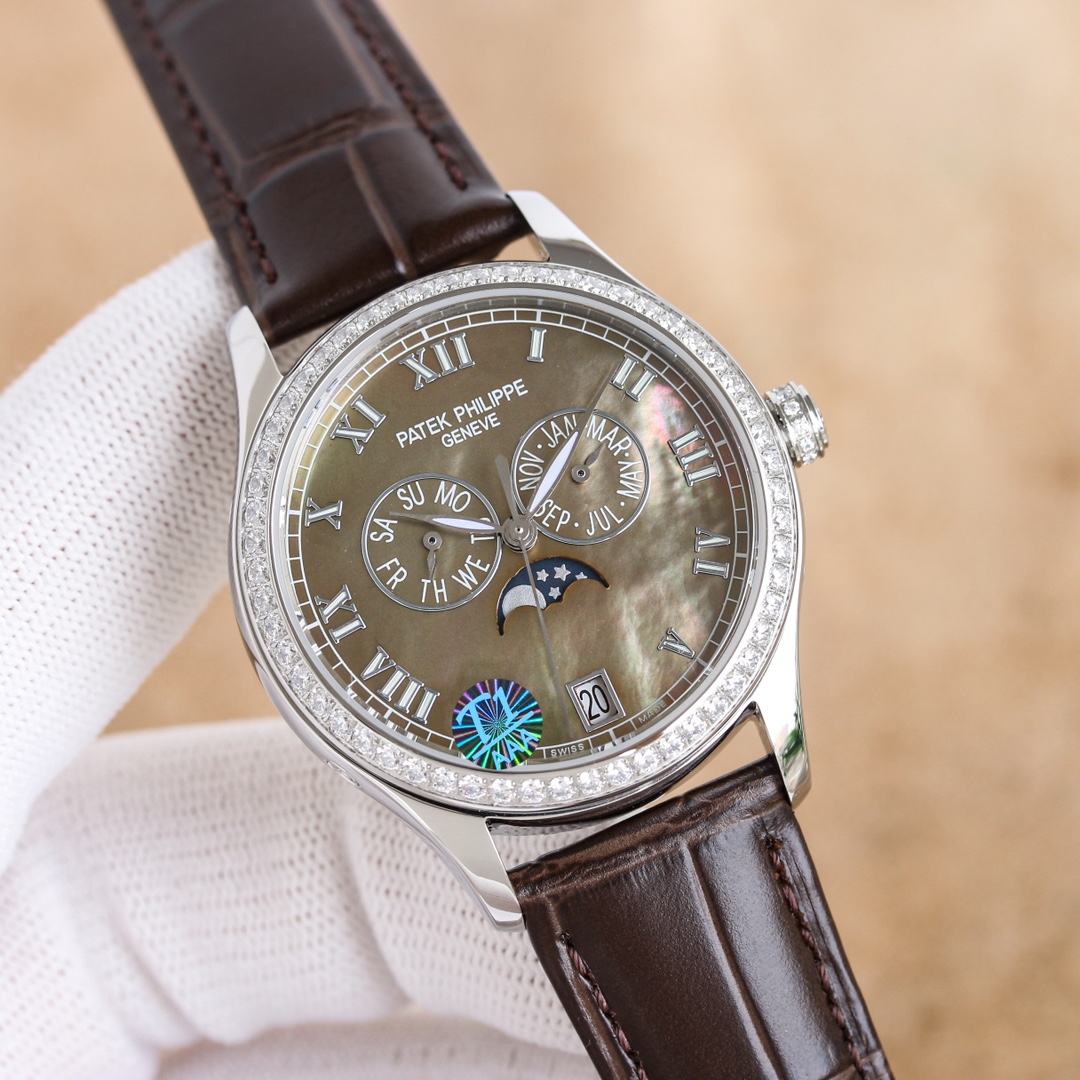 Luxurious 4140 Half-Drill Watch with Annual Calendar and Elegant Design - 图片 2
