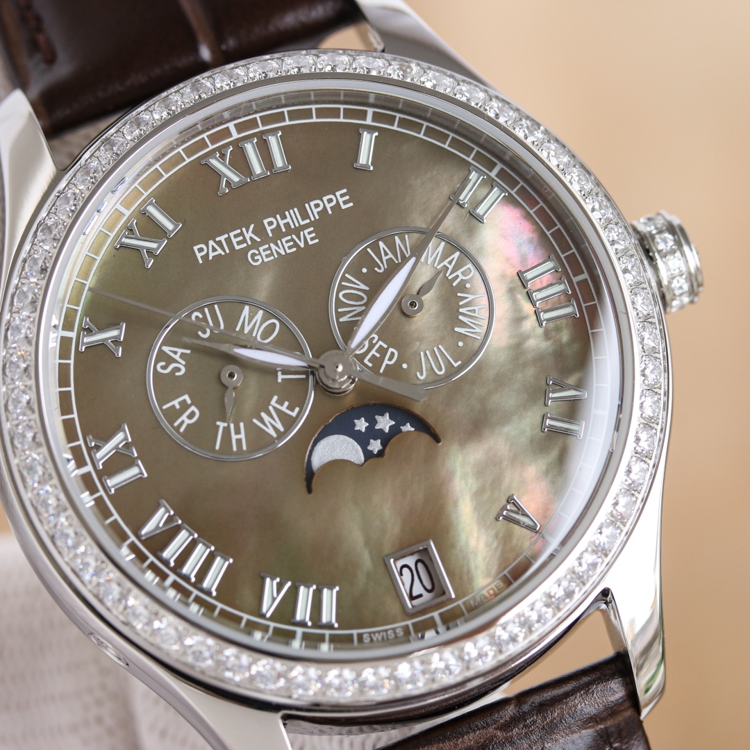 Luxurious 4140 Half-Drill Watch with Annual Calendar and Elegant Design - 图片 5