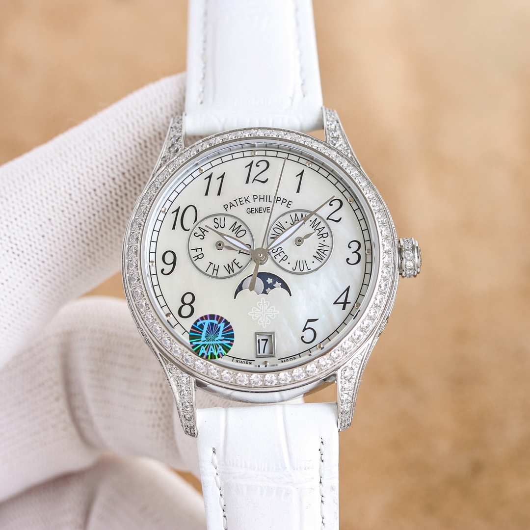 Luxurious 4140 Half-Drill Watch with Annual Calendar and Elegant Design