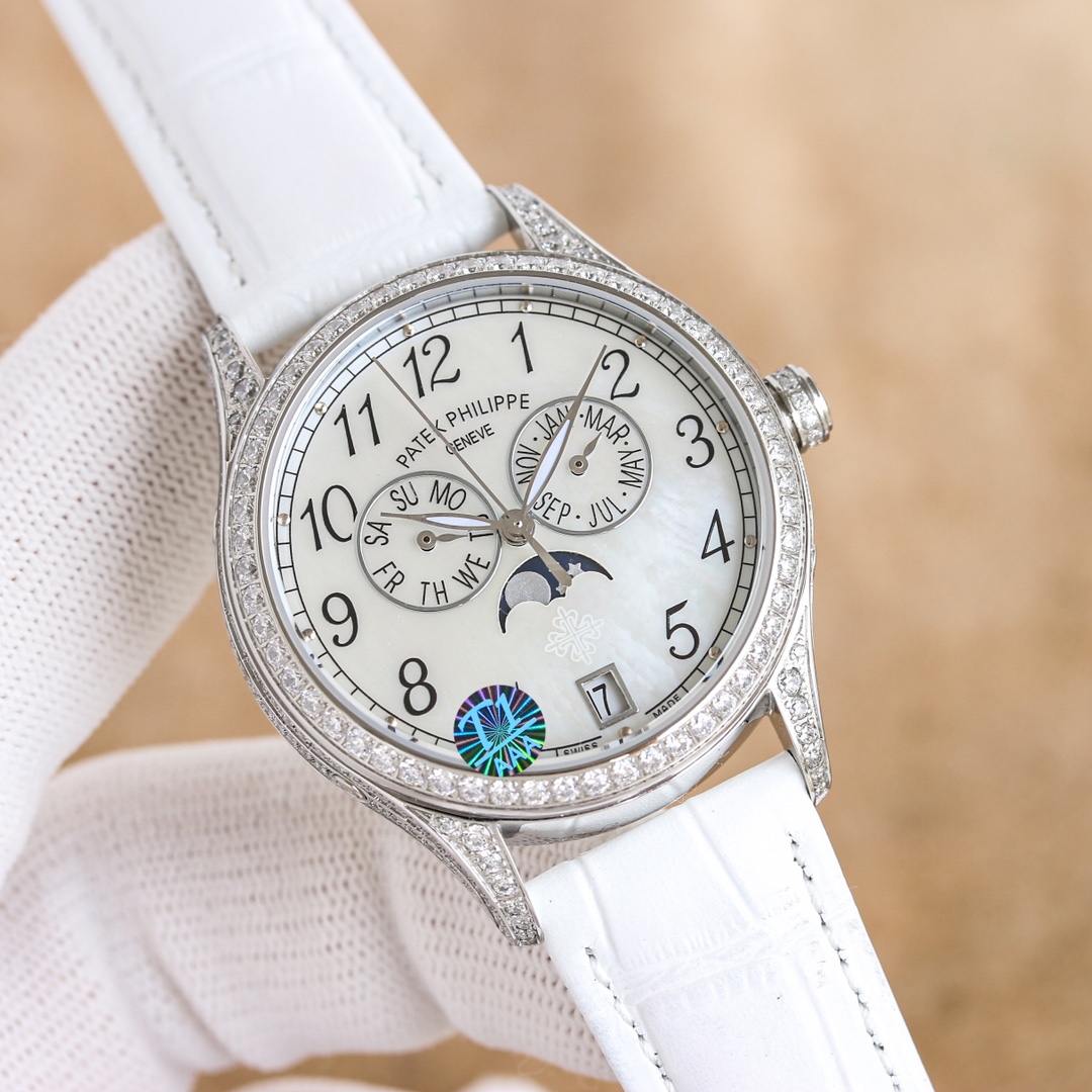 Luxurious 4140 Half-Drill Watch with Annual Calendar and Elegant Design - 图片 3