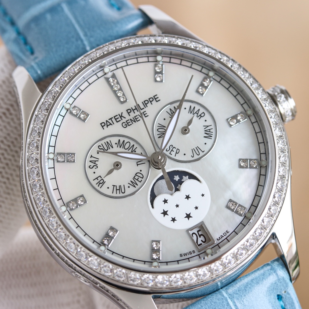 Luxurious 4140 Half-Drill Watch with Innovative Annual Calendar Display and Elegant Design - 图片 3