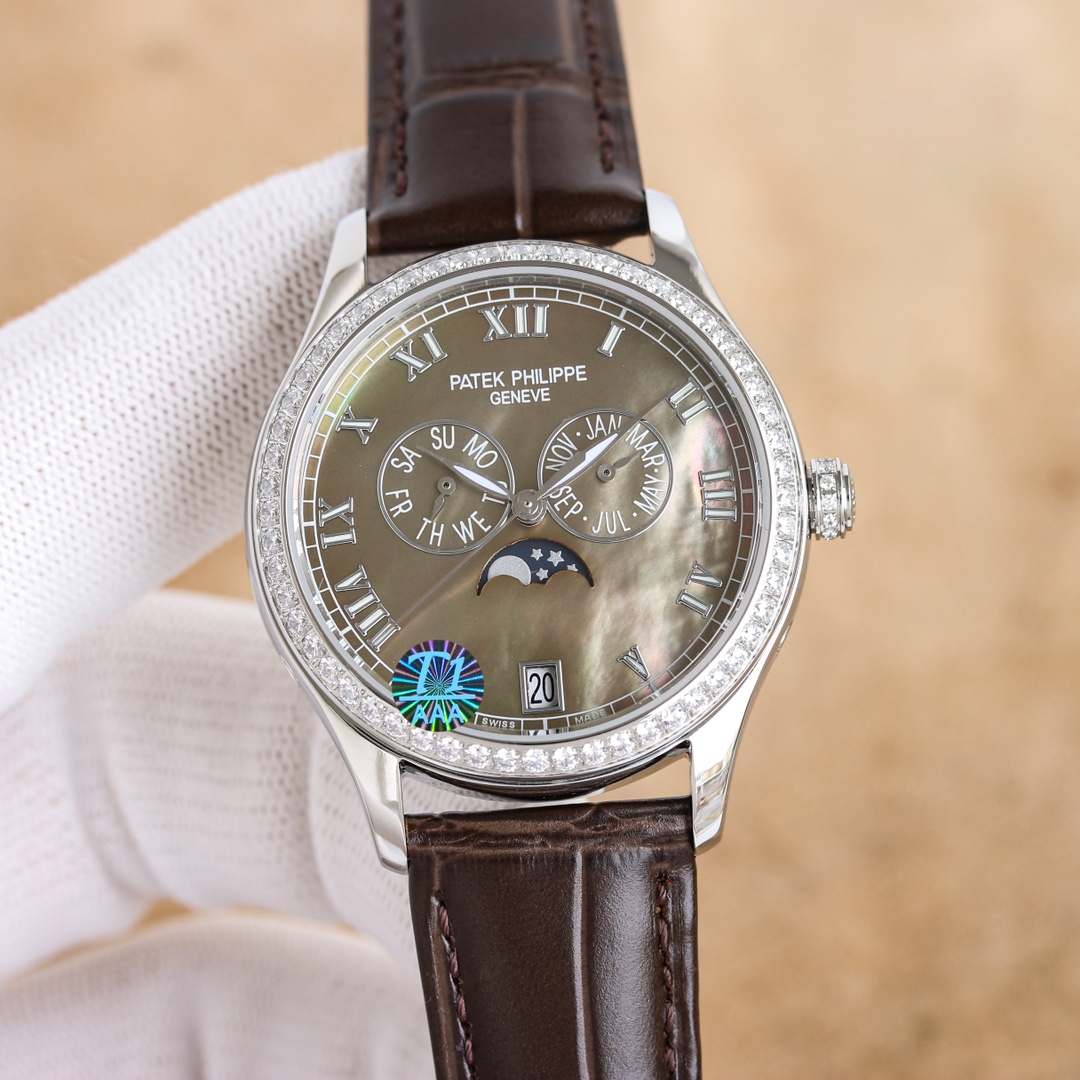 Luxurious 4140 Half-Drill Watch with Innovative Annual Calendar Display and Elegant Design - 图片 5