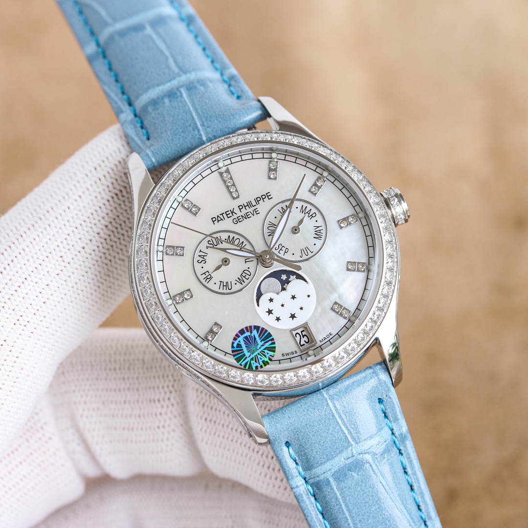 Luxurious 4140 Half-Drill Watch with Innovative Annual Calendar Display and Elegant Design - 图片 2