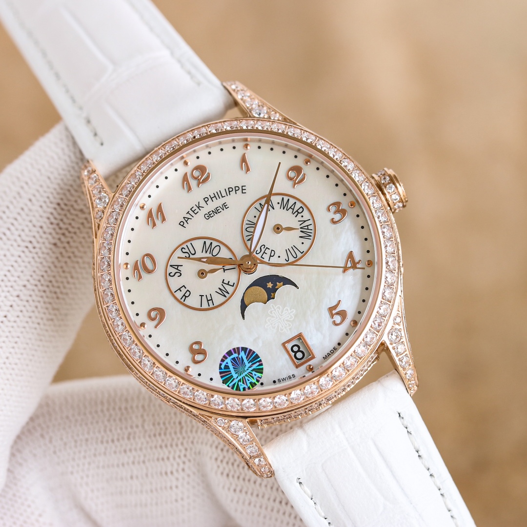 Luxurious 4140 Half-Drill Watch with Innovative Annual Calendar Display - 图片 4