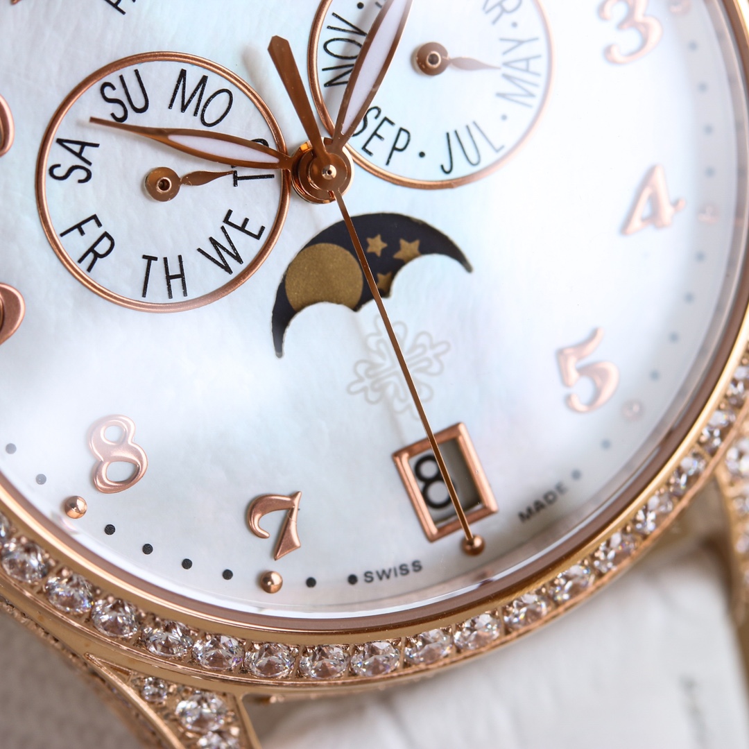 Luxurious 4140 Half-Drill Watch with Innovative Annual Calendar Display - 图片 5