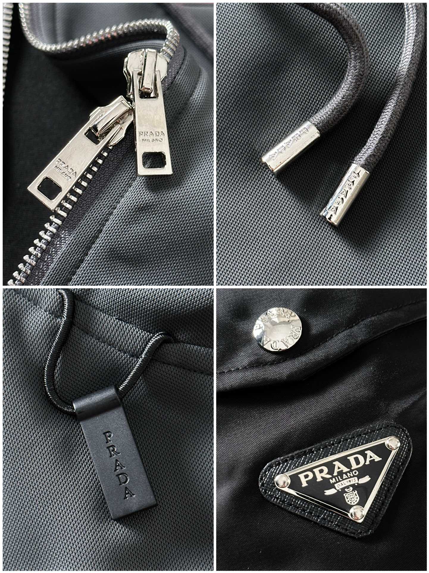 普拉达 2025秋冬新品休闲套装！明星最爱时装味休闲套装 简单大方 拼接面料设计，经典硅胶红条织带log