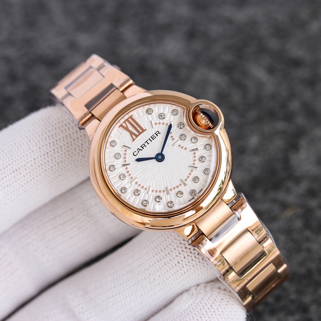 Cartier Blue Balloon Watch Series: Elegant Style with Steel Surface and Blue Accents - 图片 2