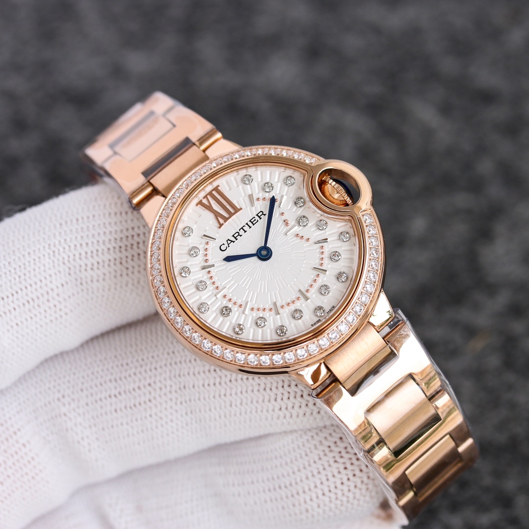 Cartier Blue Balloon Watch Series: Elegant Style with Steel Surface and Blue Accents