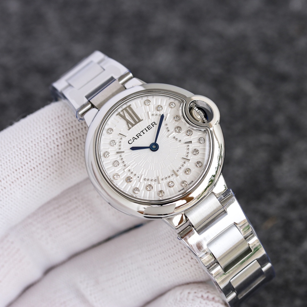 Cartier Blue Balloon Watch Series: Elegant Style with Steel Surface and Blue Accents - 图片 4