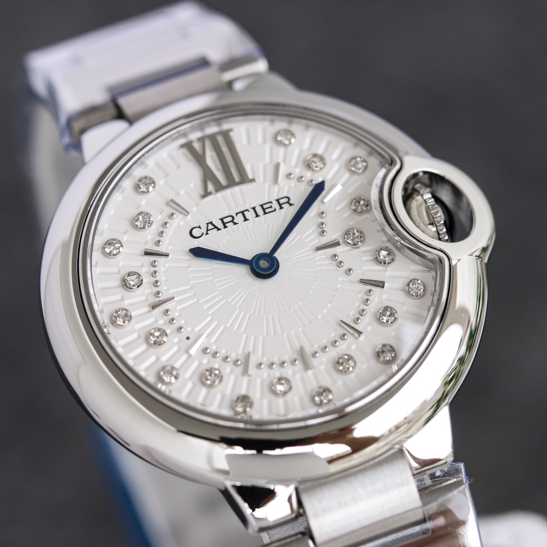 Cartier Blue Balloon Watch Series: Elegant Style with Steel Surface and Blue Accents - 图片 6