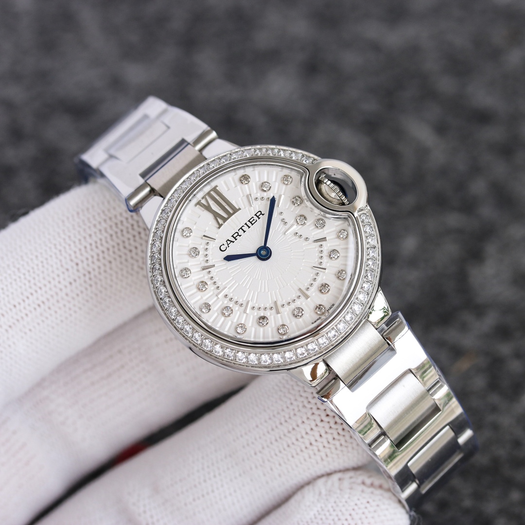 Cartier Blue Balloon Watch Series: Elegant Style with Steel Surface and Blue Accents - 图片 3