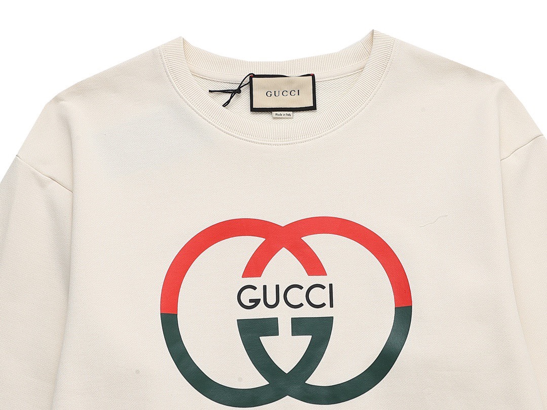 古驰/Gucci 秋冬新品 红绿拼色字母印花圆领卫衣