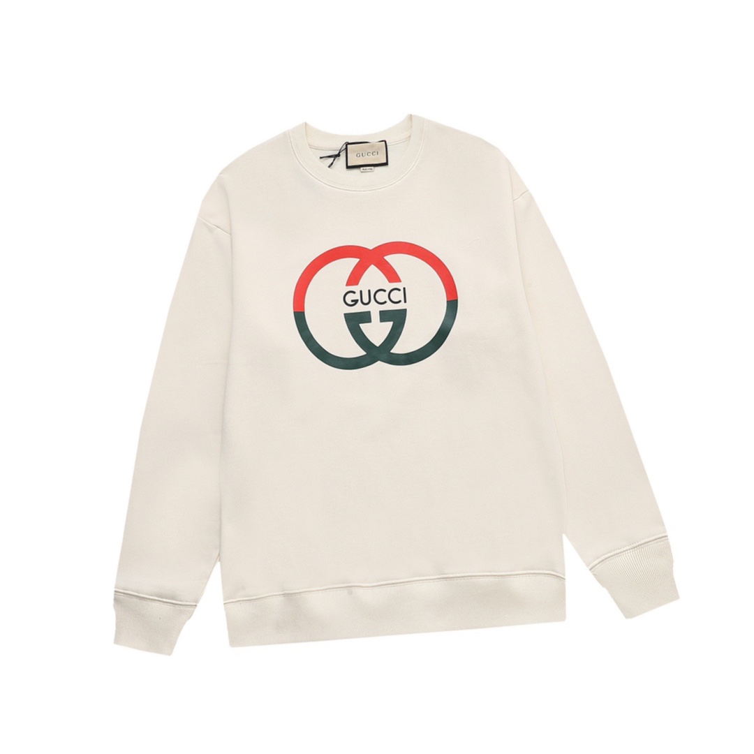 古驰/Gucci 秋冬新品 红绿拼色字母印花圆领卫衣