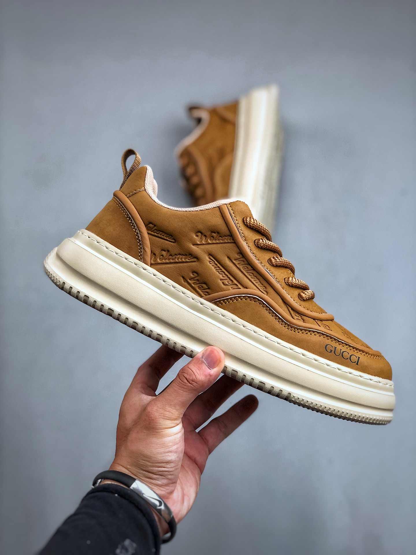 Gucci 轻奢单品 广东品质原厂 高奢古驰Gucci Screener GG High-Top Sneaker休闲潮鞋系列