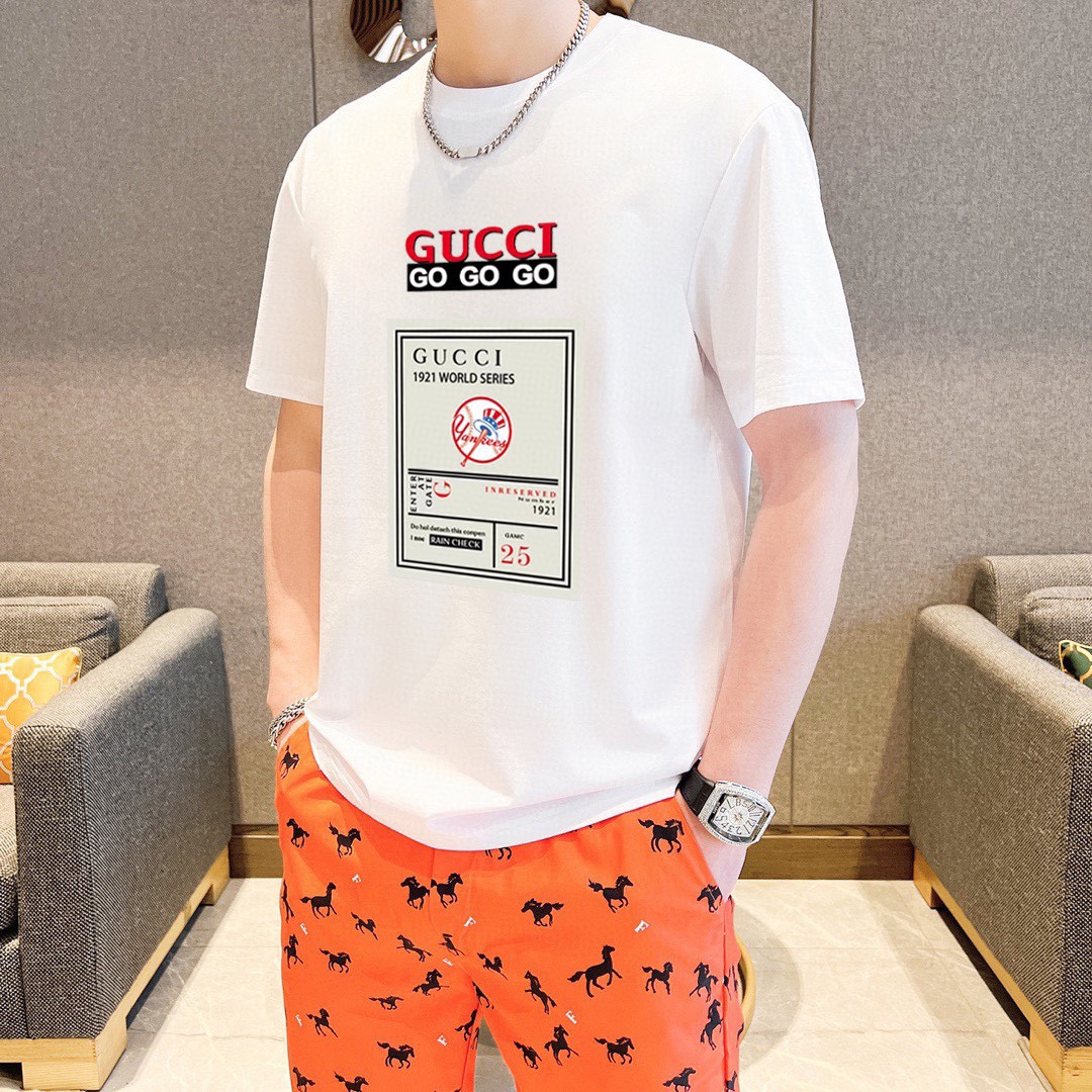 Gucci Men's Yellow 1921 World Series Logo T-Shirt, Comfortable Cotton Blend 7 i1726404256 1055 5