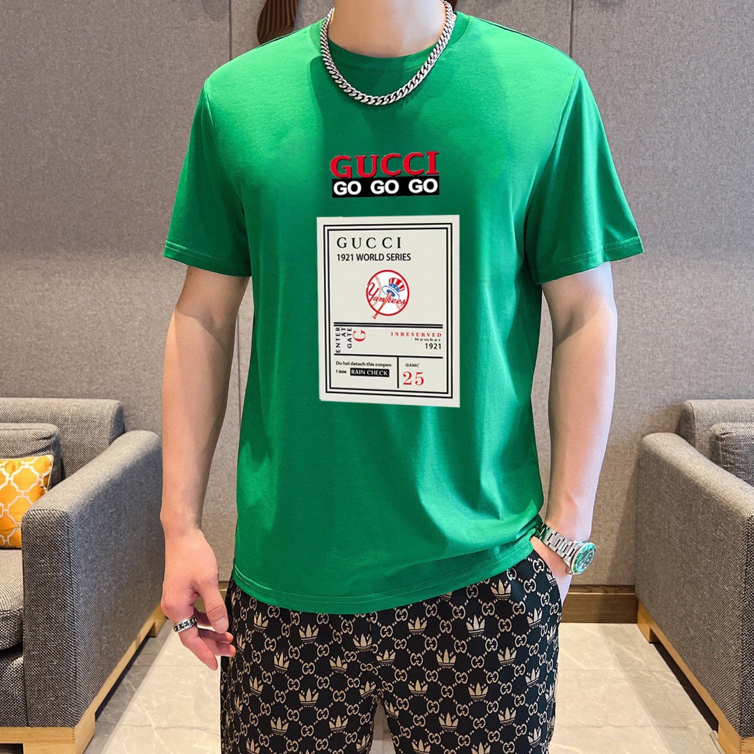 Gucci Men's Yellow 1921 World Series Logo T-Shirt, Comfortable Cotton Blend 3 i1726404256 1875 1