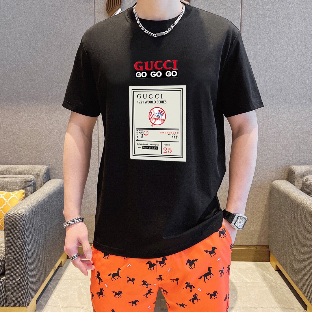 Gucci Men's Yellow 1921 World Series Logo T-Shirt, Comfortable Cotton Blend 5 i1726404256 764 3