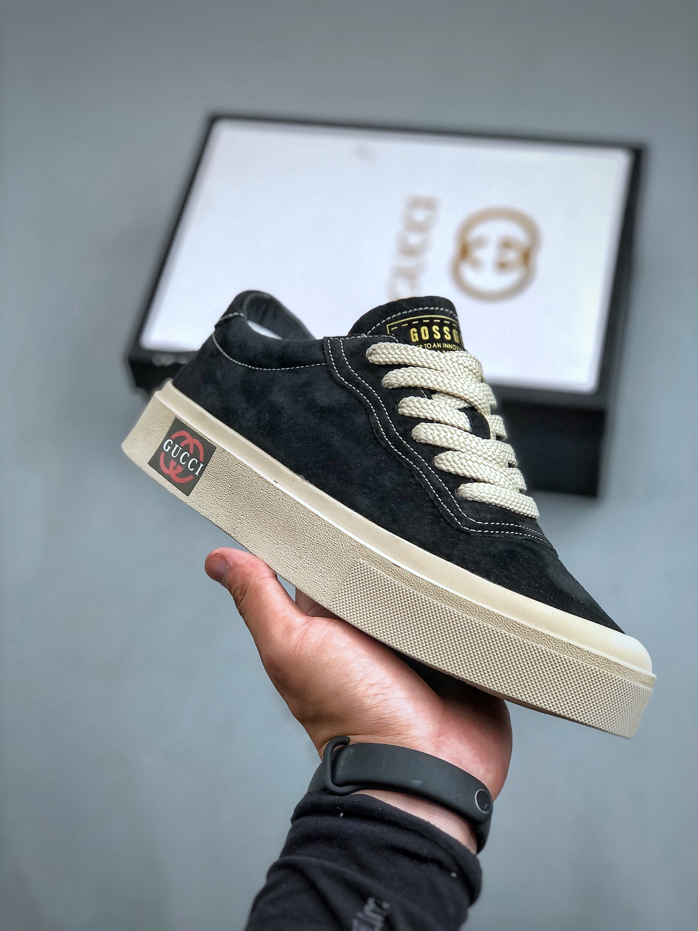 Gucci 轻奢单品 广东品质原厂 高奢古驰Gucci Screener GG High-Top Sneaker休闲潮鞋系列